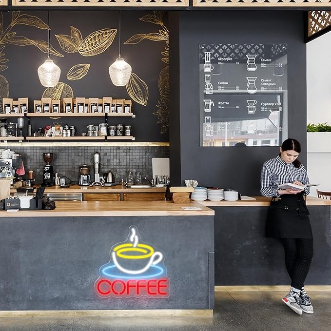 Coffee Neon Sign Coffee LED Sign Coffee Bar Neon Sign But First Coffee Neon Sign - Image 3