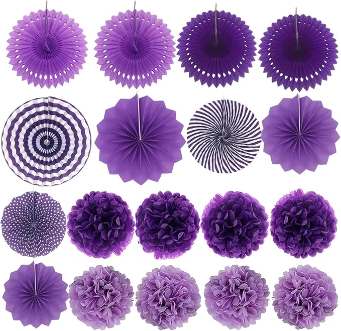 ZERODECO Party Decoration, Pom Poms Flowers, Garlands String Polka Dot and - Image 7