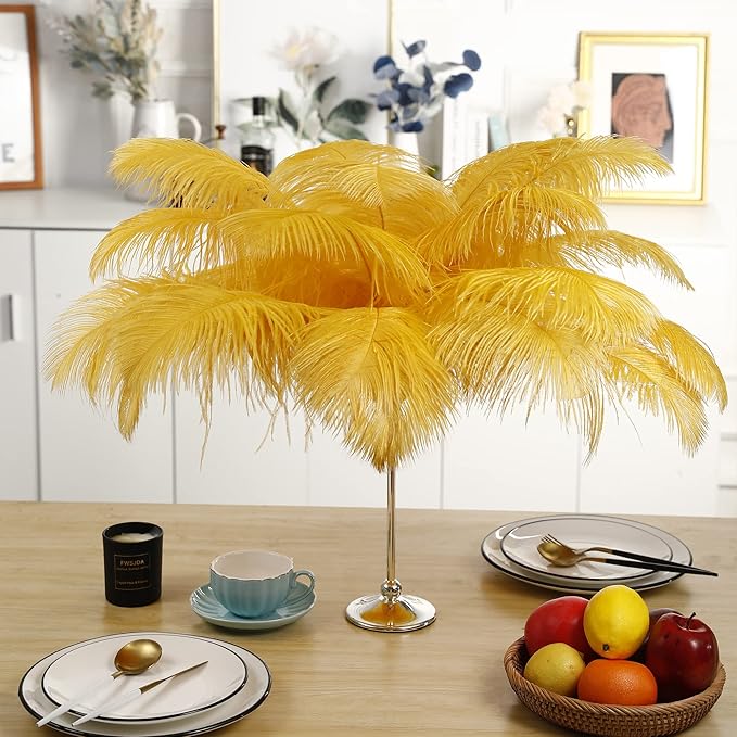 Larryhot Gold Large Ostrich Feathers - Image 2