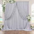 10 ft x 10 ft Wrinkle Free Silver Backdrop Curtain by Outpain