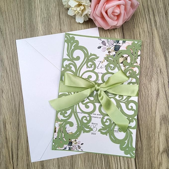 25PCS Laser Cut Wedding Invitations Cards - Image 3