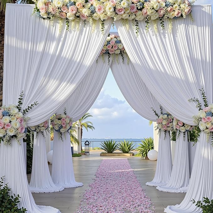 20ft x 15ft White Wrinkle Free Backdrop Curtains - Image 8