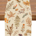 Grey Wildflower Leaves Floral Fall Table Runner, Seasonal Autumn Harvest by Unknown