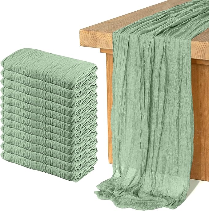 12 Pack Cheesecloth Table Runner, Runner Gauze Boho Wedding Decor Romantic by HOME