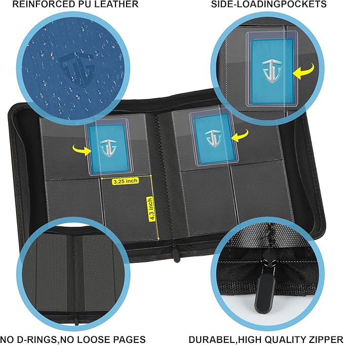 Toploader Binder, Holds 112 Toploaders, 4 Pocket Top Loader Binder - Image 3