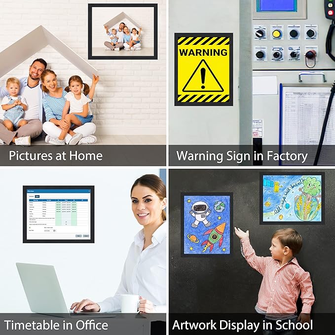 8.5"x 11" Self Adhesive Magnetic Sign Holder, Double Sided Window Magnetic - Image 2