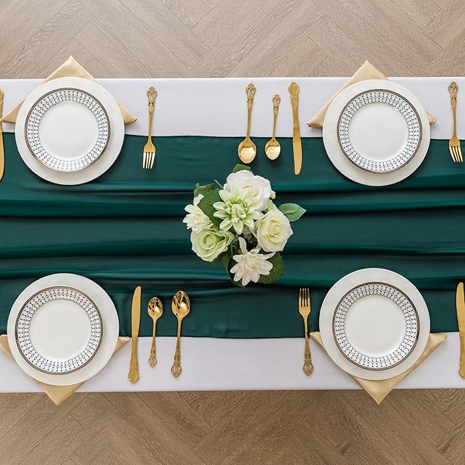6Pack 9ft Chiffon Table Runner 14x108 Inch Sheer Romantic Table Runner - Image 3