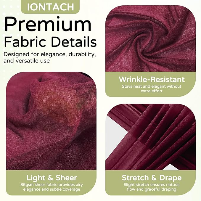 Wedding Arch Draping Fabric 29" x 19Ft Sheer Drapes - Image 4