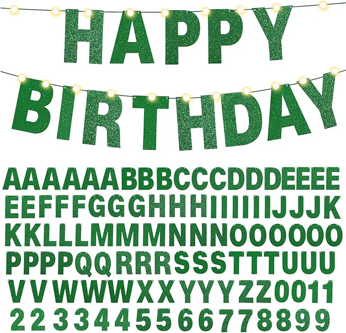 TaoBary 112 Pcs DIY Letter Kit Glitter Customizable Banner Letters Include 107 - Image 8