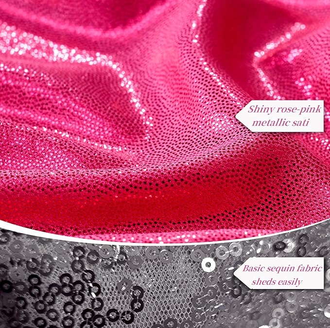 10ftx10ft Hot Pink Sequin Backdrop Curtain - Image 2