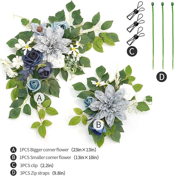 Wedding decor Welcome Sign Flower Backdrop Garland - Image 3