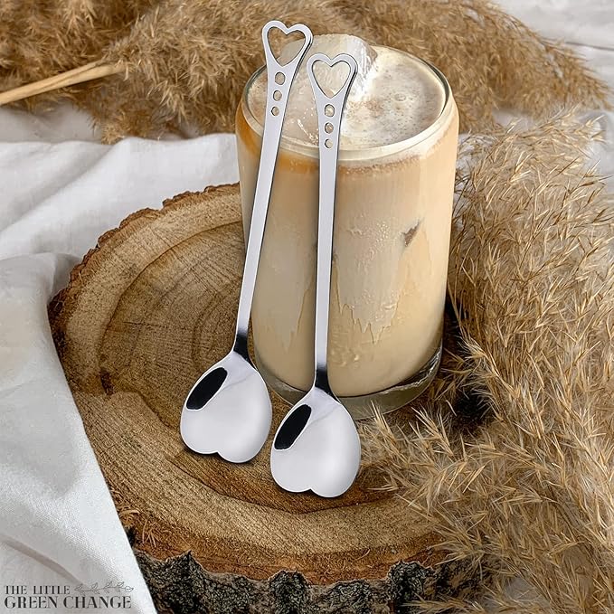 5.6'' Set of 6 Heart Spoons, Heart Shaped Spoons Stainless Steel – Cute Spoon - Image 7