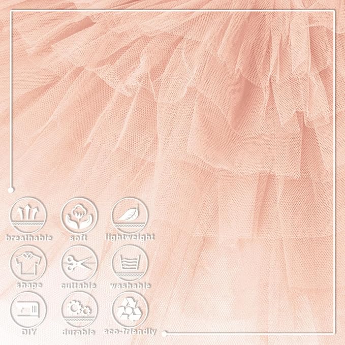 Blush Tulle Fabric Roll 6 Inch X 300 FT Matte Tulle Ribbon Netting Mesh Spool - Image 3