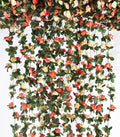 6 Pcs x 8.2 ft Flower Garland Artificial Rose Vine Flowers by PONKING