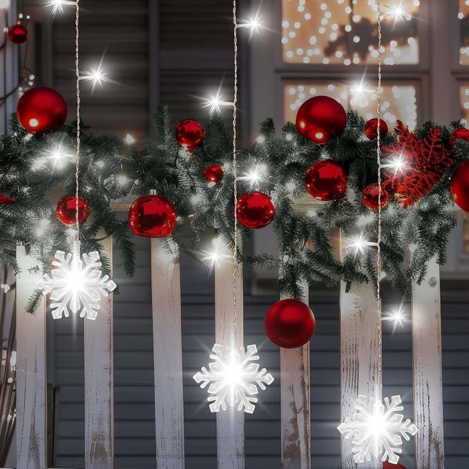 Christmas White Icicle Lights - Image 5