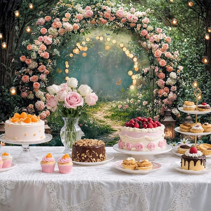 15x10ft Enchanted Forest Wedding Photography Backdrop Wonderland Roses Fairy - Image 5