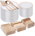 600PCS Rose Gold Plastic Plate Set, Plastic Plates by Bestvip