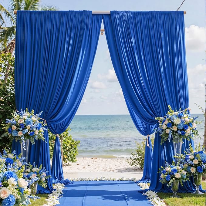 40ftx12ft Wrinkle Free Royal Blue Backdrop Curtain, 8 Panels 12FT Height Royal - Image 6