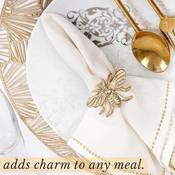 Gold Napkin Rings Set of 12 - Image 6