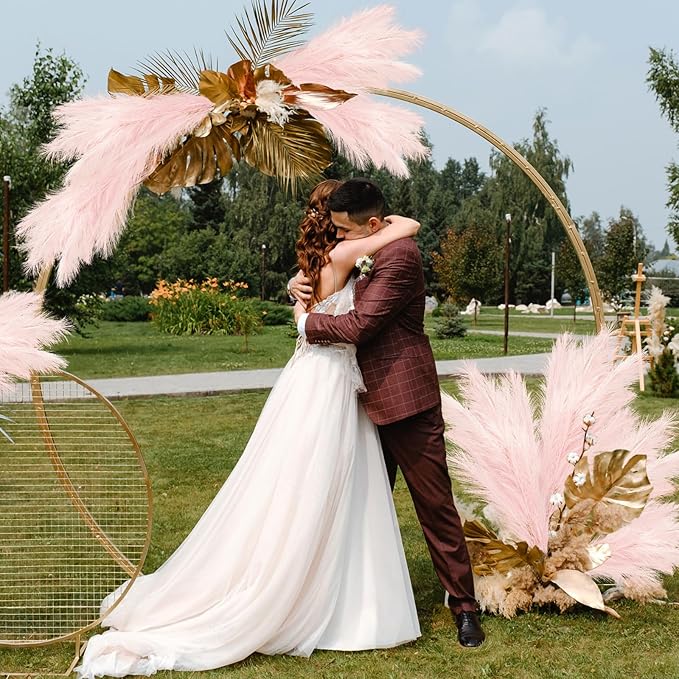 35" Pink Faux Pampas Grass Decor - Image 4