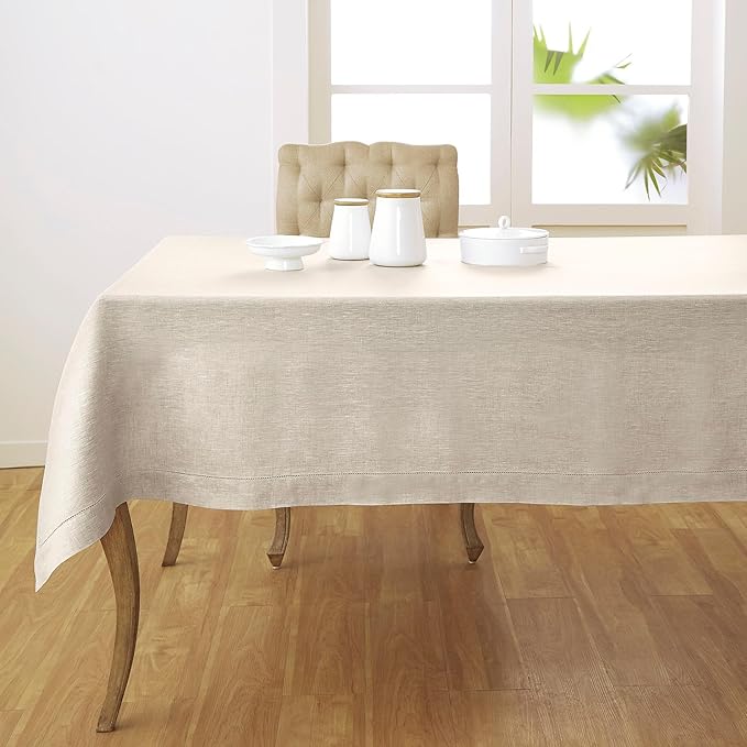 Solino Home Linen Light Natural Tablecloth 60 x 144 Inch by SolinoHome