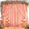 10ft x 10ft Dusty Rose Chiffon Backdrop Curtain by WishCare