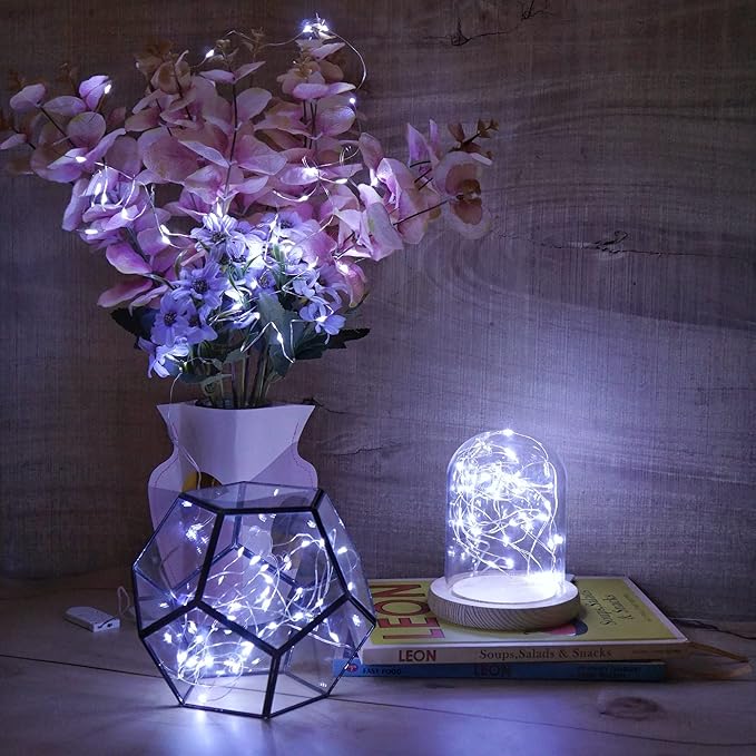 20 Pack Fairy Lights Battery Operated, 6.6ft 20 LED Mason Jar Lights Silver - Image 7
