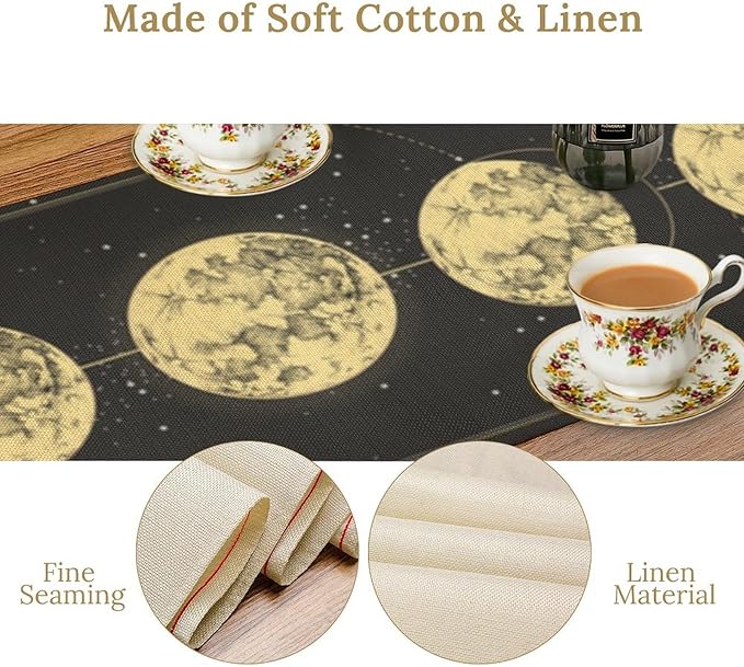 Sun Moon Table Runner, Mysterious Universe Milky Way Interstellar Space Western - Image 5