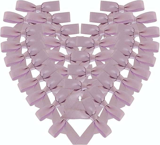 50pcs 1-1/2" Lavender Satin Ribbon Bows by Micomon