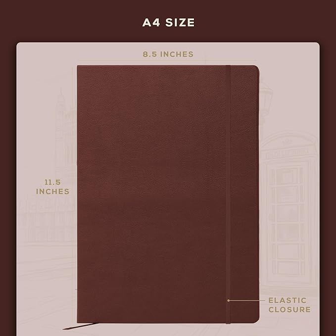 BEECHMORE BOOKS Lined Journal Notebook, 8.5 x 11.5 inch, A4 160 Lined Pages - Image 3