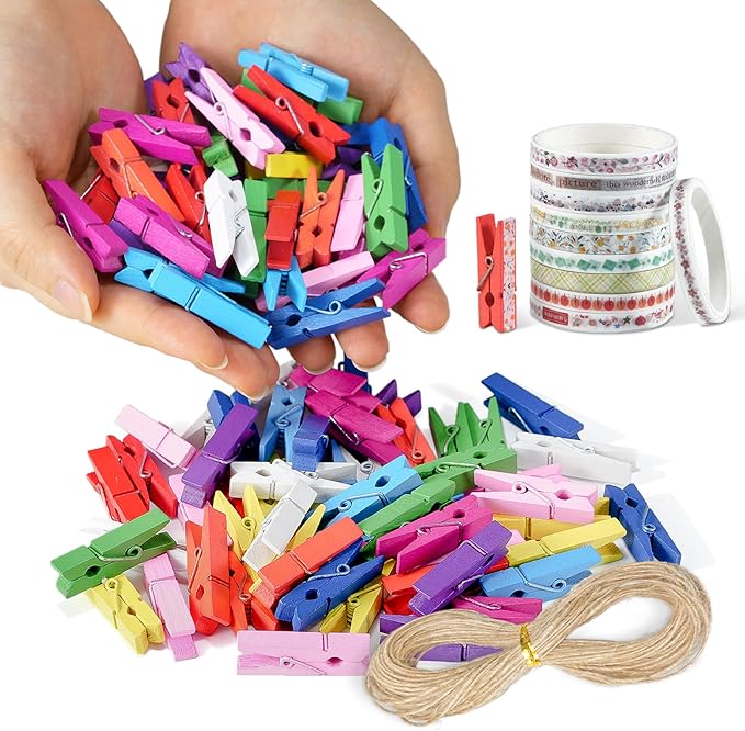 Mini Clothespins, Sopito 100 Pcs 1.4'' Strong Mini Clothespins by Sopito