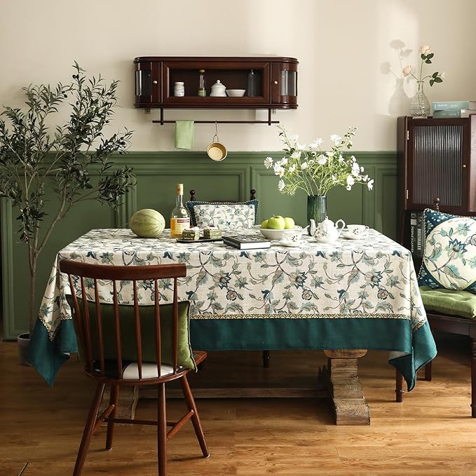 patdrea Designer Green Small Linen Table Cloth - Image 2
