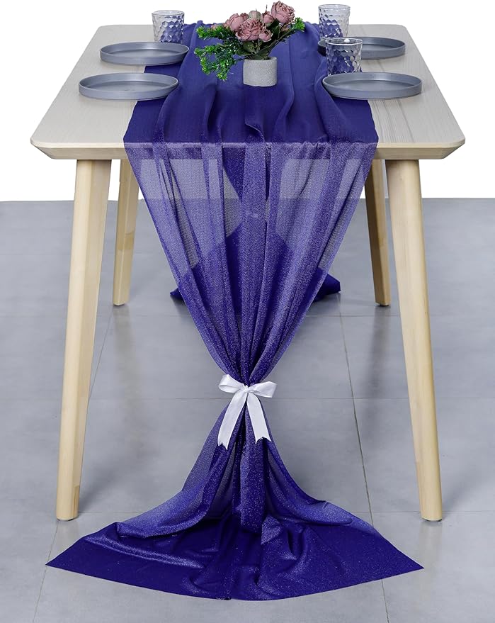MDS 2 Pack 10ft Chiffon Table Runner 29 x 120 Inches Sheer Wedding Runner - Image 7