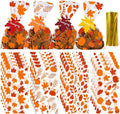 YUJUN 120 PCS Fall Cellophane Treat Bags, Maple Leaves Gift Goodie Candy Autumn by YUJUN
