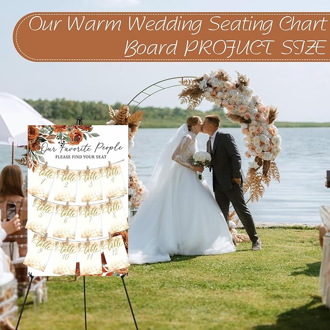 Pinkunn Terracotta Floral Wedding Seating Chart - Image 2