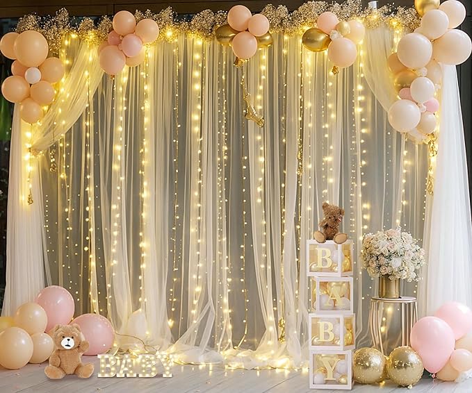 Champagne Tulle Photo Backdrop Curtain - Image 4