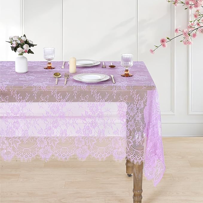 Lace Tablecloth Chic Table Fabric 60x120 Inch - Image 4