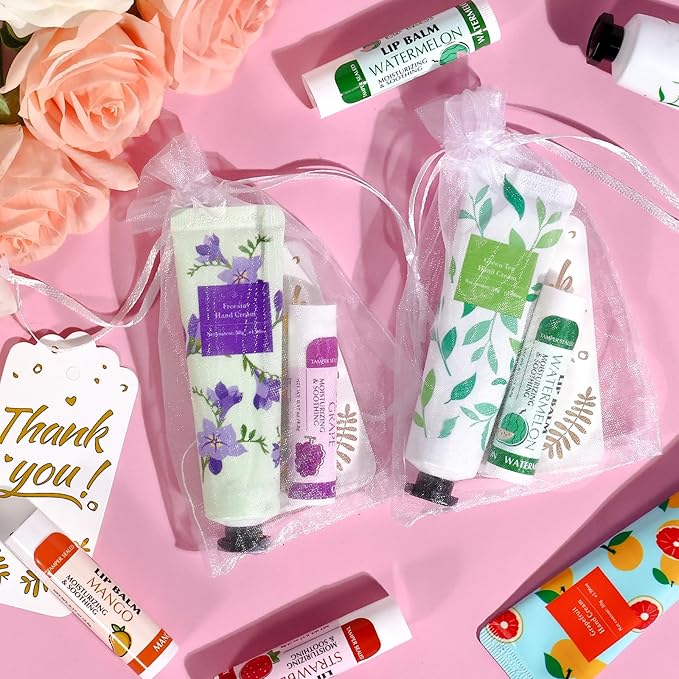 AZEN 24 Sets Bulk Gifts, Hand Cream and Lip Balm Bulk Set - Image 5