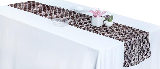MDS Pack of 20 Wedding 12 x 108 inches Lace Table Runner - Image 3
