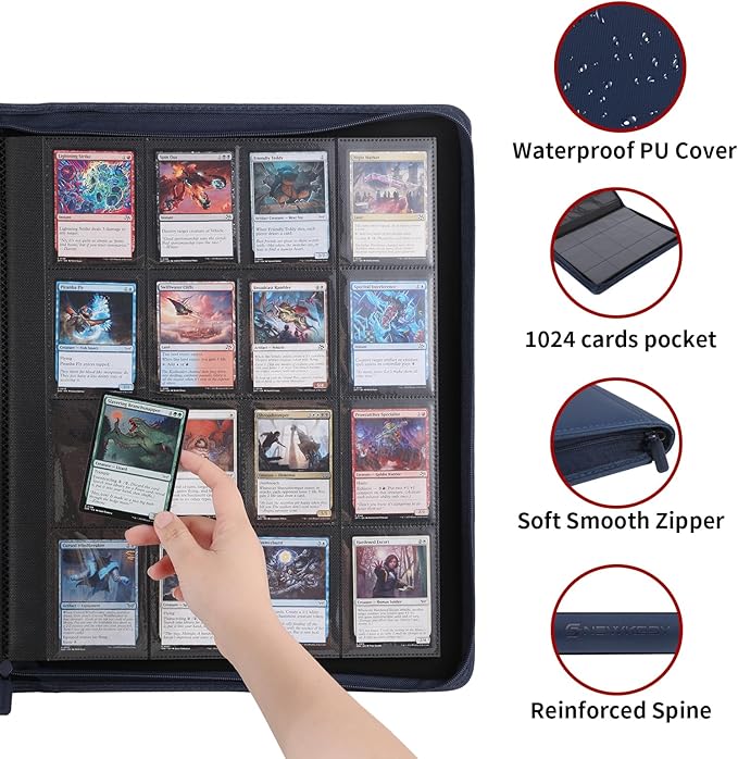 Snekdy premium 1024-pocket trading card binder, 16-pocket cards album, - Image 2