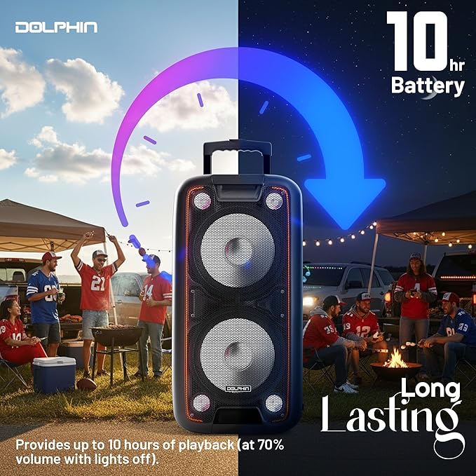 Dolphin 1000W Karaoke Party Speaker - Image 2