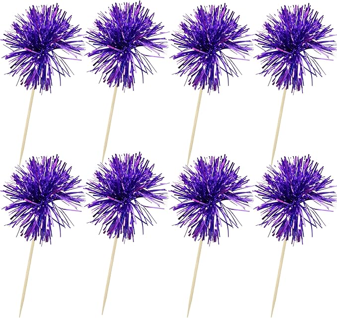 Ephlyn 30Pcs Foil Firework Cupcake Toppers Party Birthday Cake Toppers Supplies - Image 3