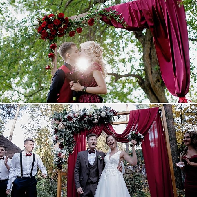 4 Panels Wedding Arch Draping Fabric 28" x 20Ft Chiffon Wedding Arch Drapes - Image 6