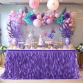 Partisky Mermaid Purple Tulle Curly Willow Table Skirt by Partisky