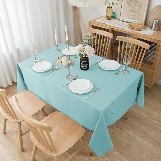 Biscaynebay Tablecloth for Rectangle Tables-60x108 Inch Aqua Blue Outdoor - Image 7