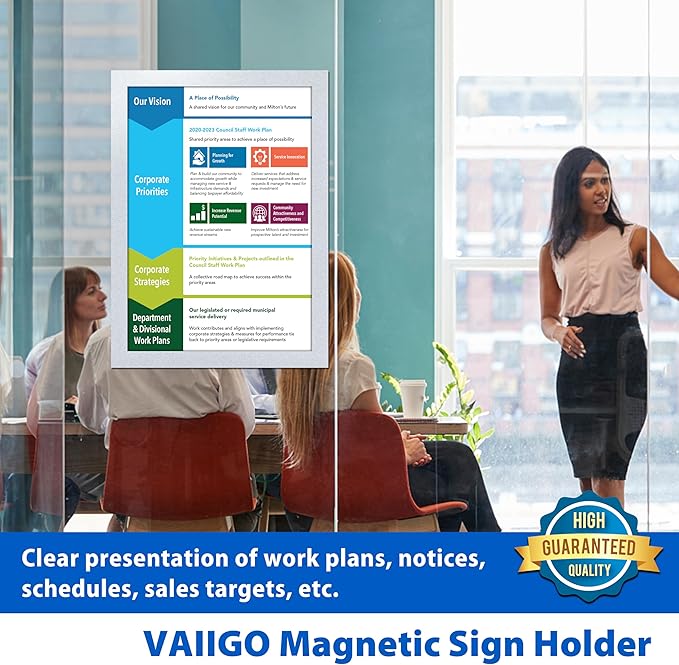 10Packs Magnetic Sign Holder, 11x17 Self Adhesive Display Frame - Image 9