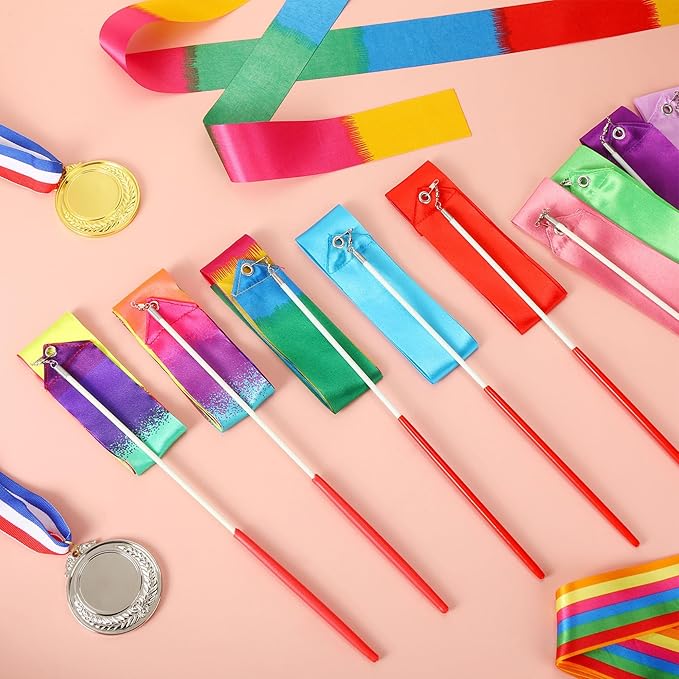 Yilloog Ribbon Dancing Wands Party Favors, 78.7 Inch Gymnastics Ribbon - Image 2