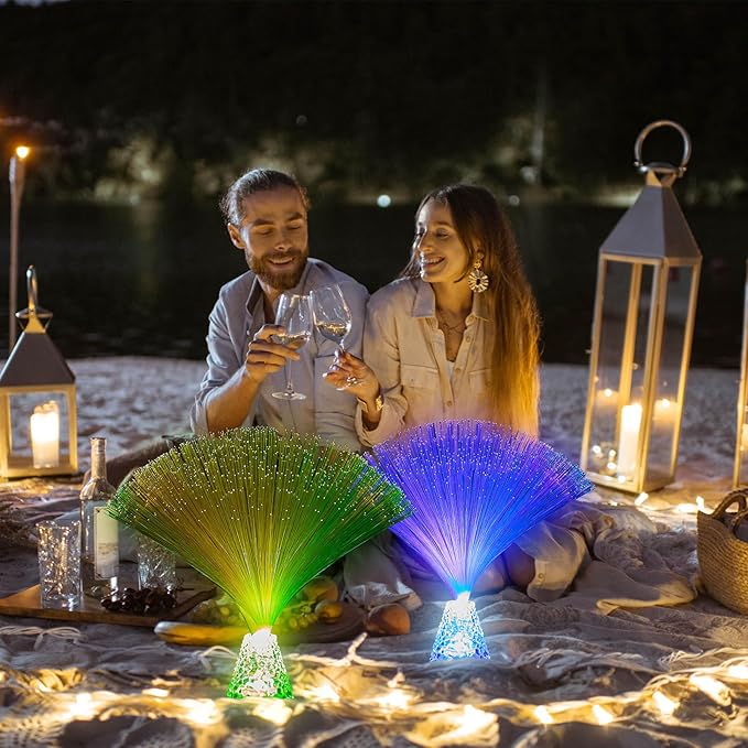 Patelai 10 Pcs LED Fiber Optic Lamp Color Changing Fiber Optic Night Light - Image 6