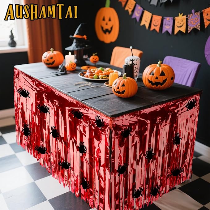 28x106 Inch Red Sequin Tablecloth - Image 2