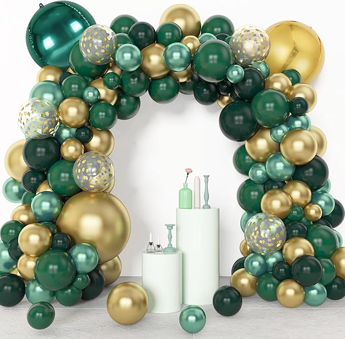 Amandir 153pcs Green and Gold Balloon Garland Arch Kit, Different Sizes 18 12 - Image 7